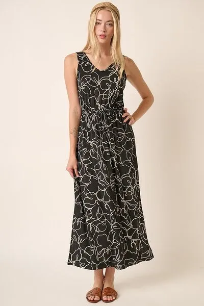 Hazel Blues® |  Mittoshop Side Slit Flower Print V-Neck Sleeveless Dress