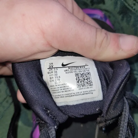 Kids purple camo size 3 youth fashion sneakers