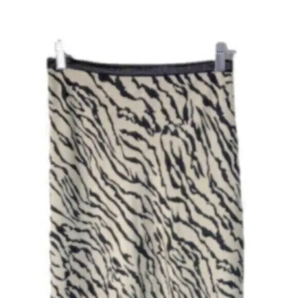 NWT Bishop   Young Tan &amp; Black Zebra Print Maxi Career Business Casual Skirt Sml