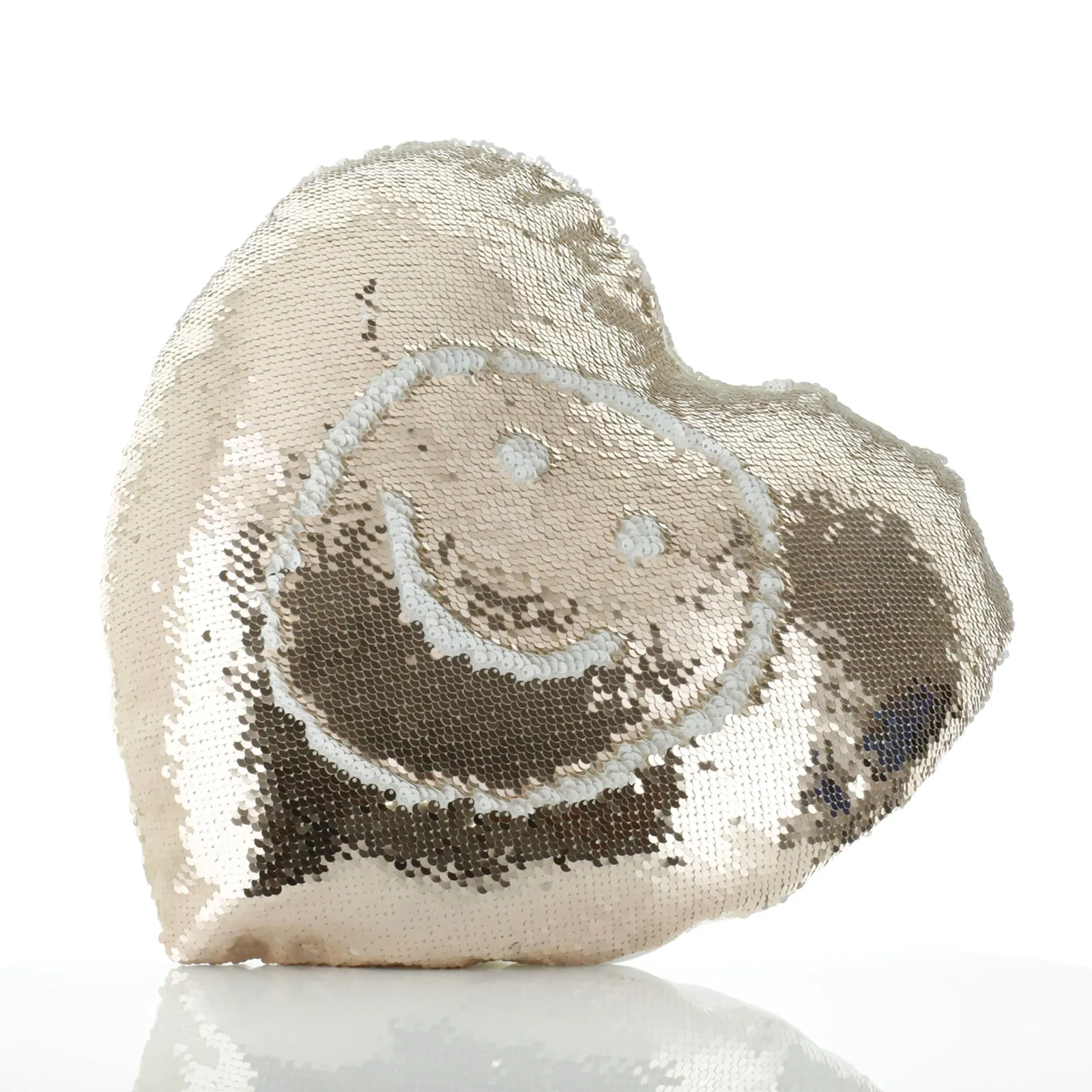 Personalised Sequin Heart Cushion with Welcoming Text and Relaxing Mum and Baby Giraffes