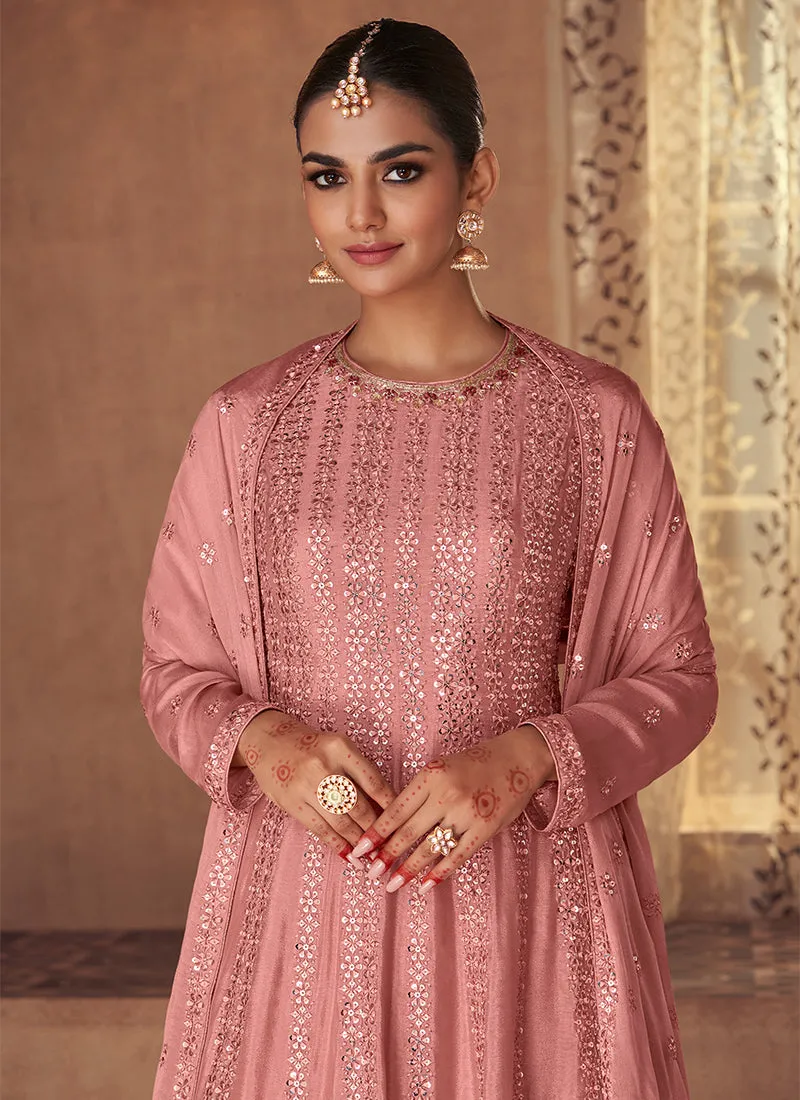 Pink Sequence Embroidery Festive Gharara Style Suit