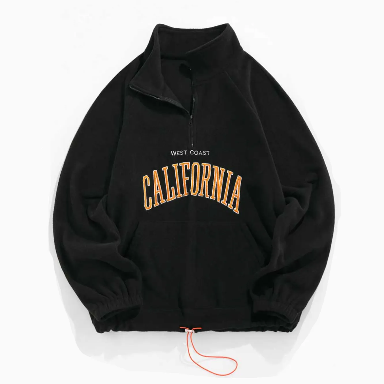 "CALIFORNIA" Sweat-shirt Polaire Col Camionneur Vintage Violet - URB1™