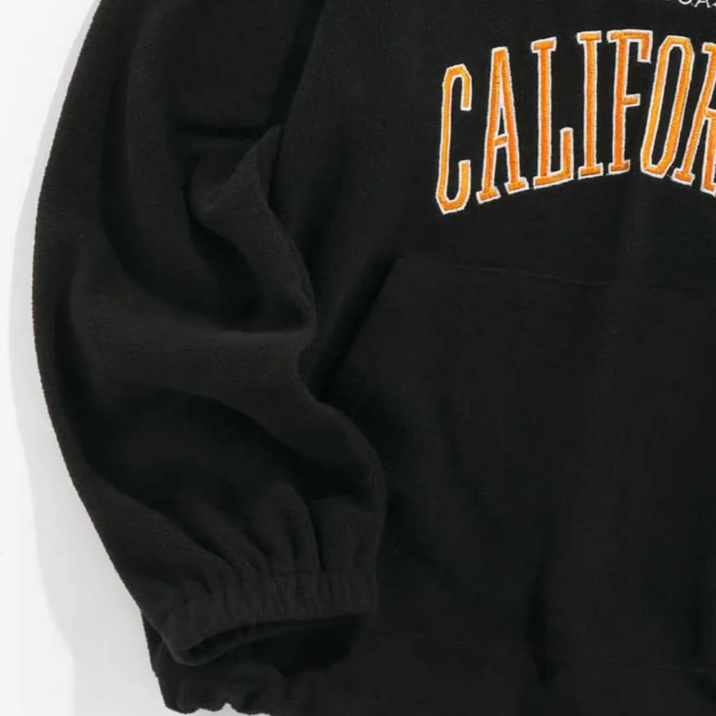 "CALIFORNIA" Sweat-shirt Polaire Col Camionneur Vintage Violet - URB1™
