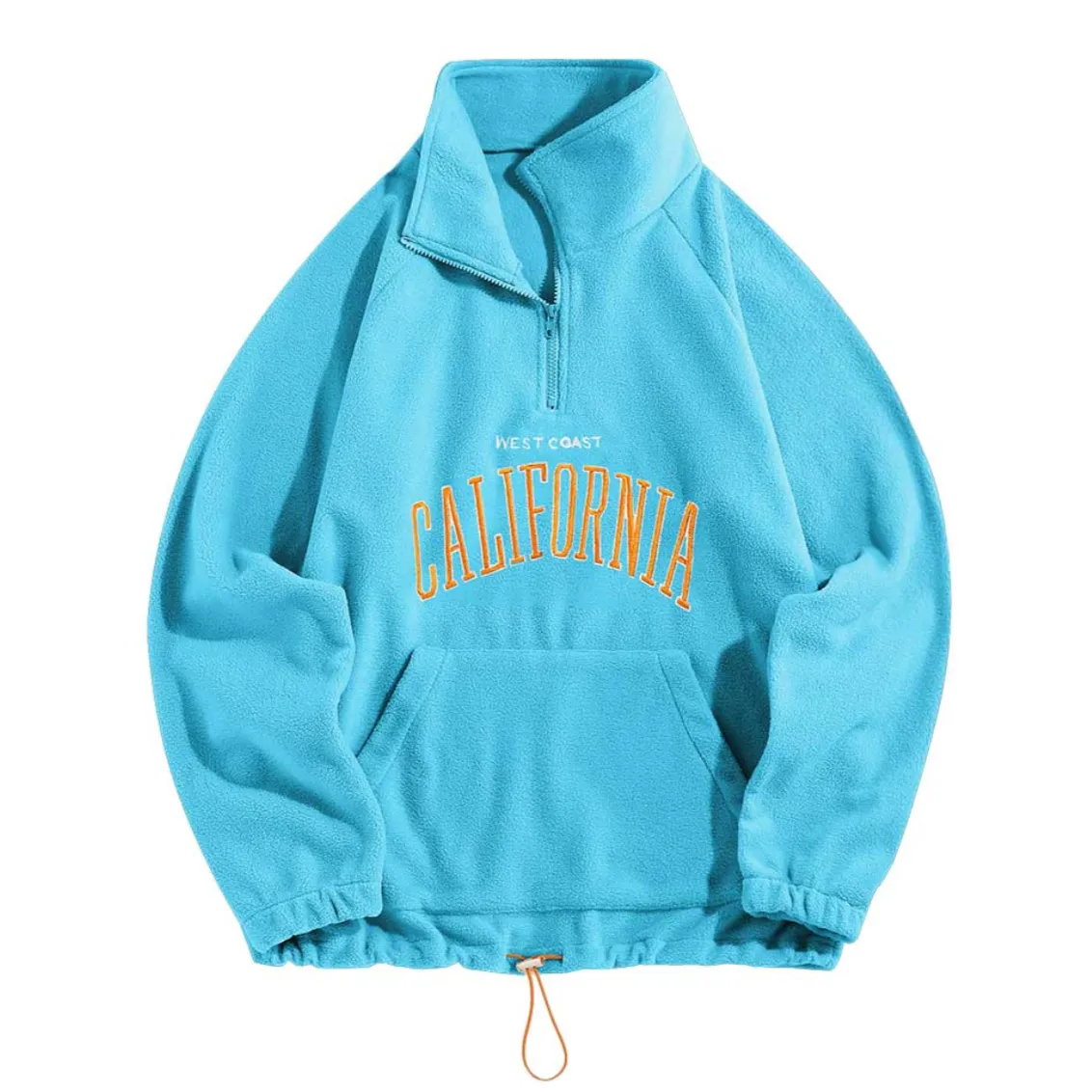 "CALIFORNIA" Sweat-shirt Polaire Col Camionneur Vintage Violet - URB1™