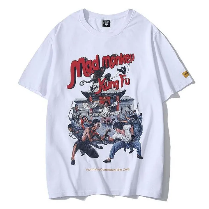"MAD MONKEY" T-shirt Noir imprimé streetwear - URB1™