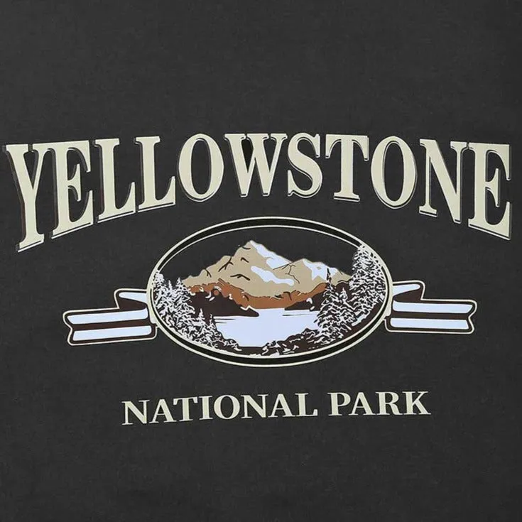 "YELLOWSTONE" Sweat-shirt T-shirt Manches longues Vintage Noir - URB1™
