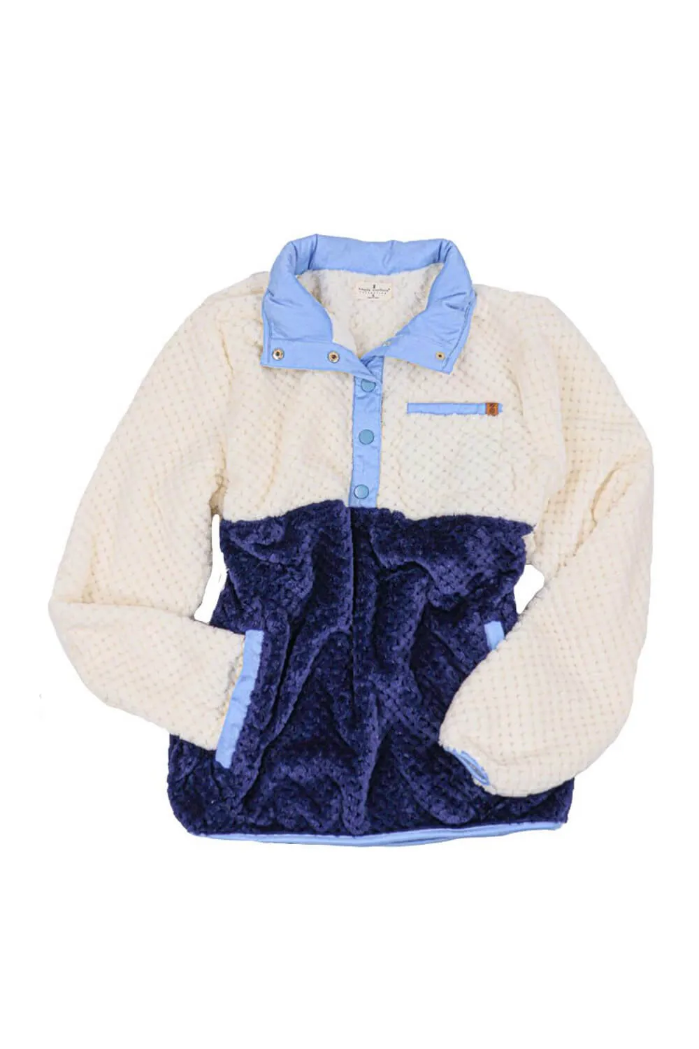 Simply Southern Simply Soft Pullover for Women in Navy Color Block | PP-0224-PULL-SMPSFT-NAVY